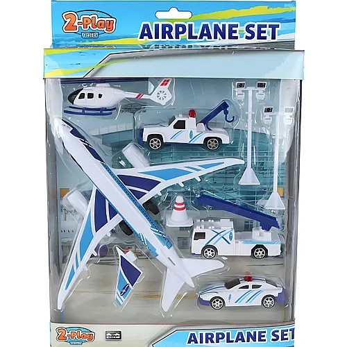 Sombo Flugzeug-Set mit R�ckzug mit 4 Fahrzeugen und Zubeh�r