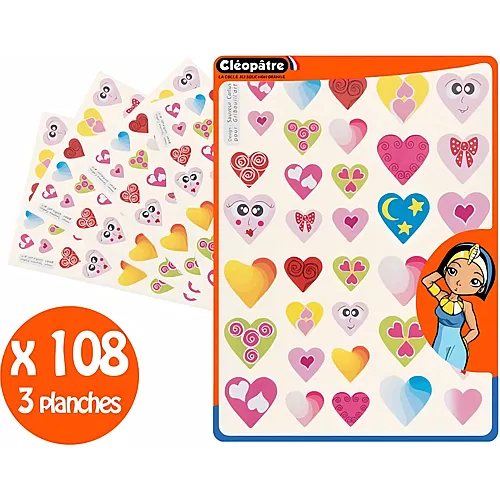 Cleopatre 108 Sticker L�chelnder Herzen