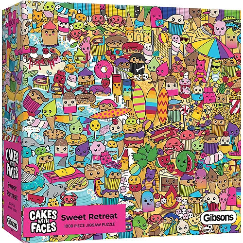 Gibsons Puzzle Cakes with Faces - Sweet Retreat (1000Teile)