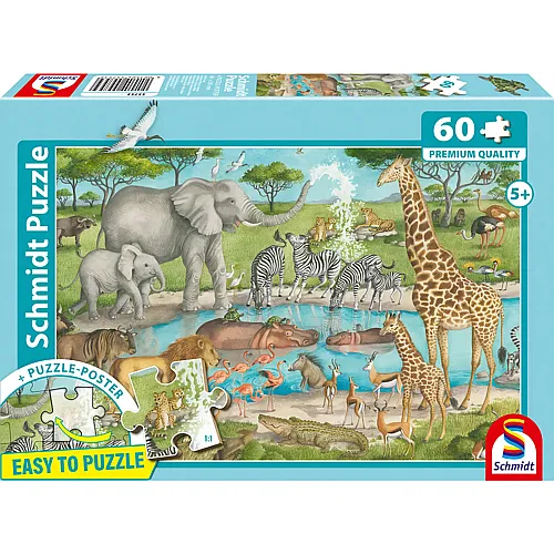 Schmidt Puzzle Afrikas Tiere - 60 Teile