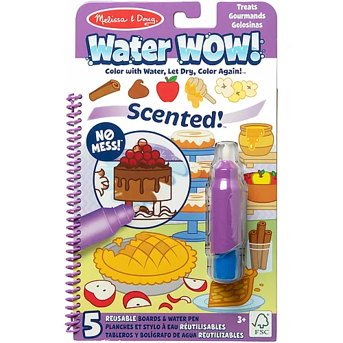 Melissa & Doug 51181 Scented Water Wow Wiederverwendbares wasseraktiviertes Aktivit�tenblock-Reisespielzeug � Leckereien, Violett, 7