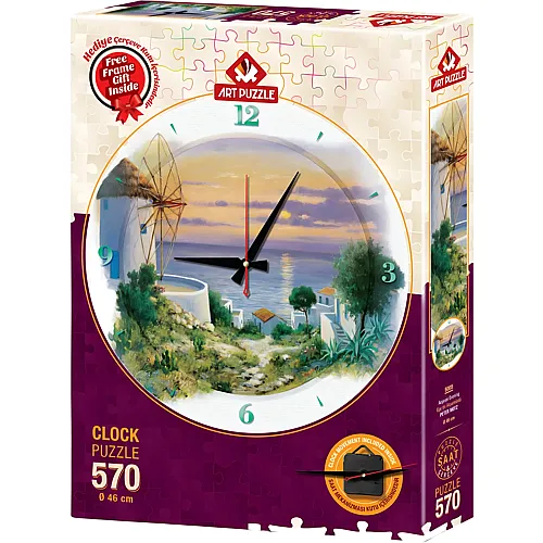 Art Puzzle Puzzle-Uhr - In the Evening in Aegean - 570 Teile