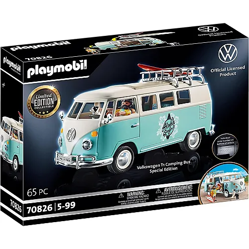 PLAYMOBIL Licensed Cars VW T1 Camping Bus - Special Edition (70826)