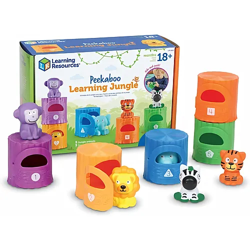 Learning Resources Versteckspiel � Lern-Urwald f�r Kleinkinder, 10-teilig, ab 18 Monaten, Lernspielzeug, Spielzeug f�r Babys