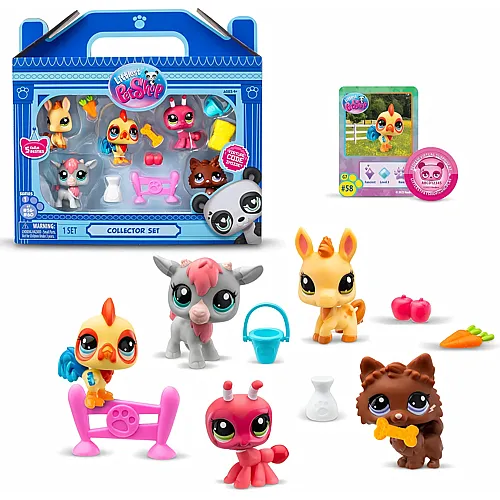 Basic Fun Littlest Pet Shop, Sammler Pack Farm Besties Pack, Mobile Heads, Gen 7 (Mascots #56 bis #60), f�r Alter ab 4 Jahren und dar�ber, BF00510 Mehrfarbig