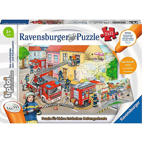 Ravensburger tiptoi Puzzle fr kleine Entdecker: Rettungseinsatz (2x12)