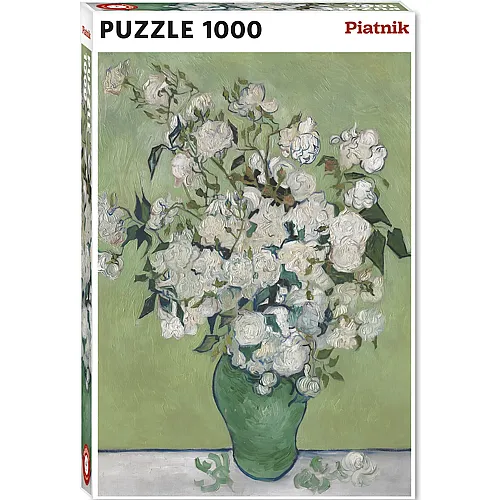 Van Gogh - Vase mit weissen Rosen 1000Teile