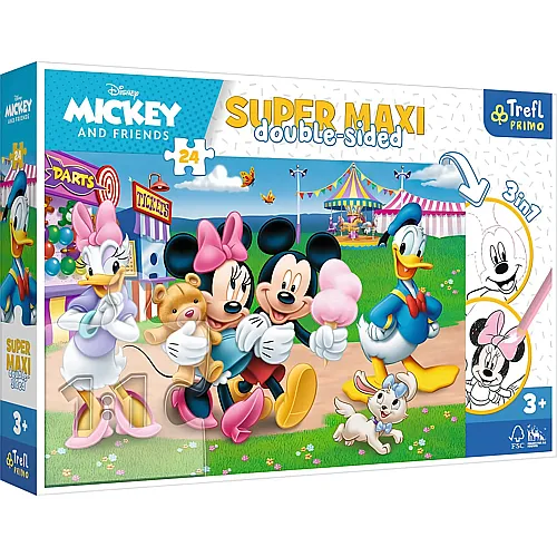 Trefl Puzzle Mickey Mouse 3in1 Mickey im Vergn�gungspark - 24 Teile