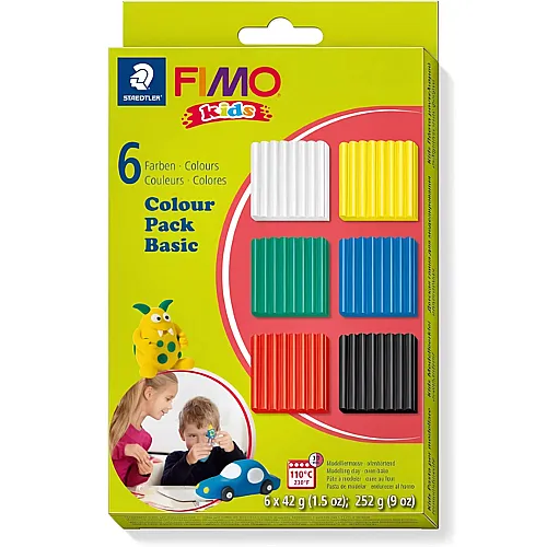 FIMO Kids Modelliermasse Standardfarben, 6 Stk.