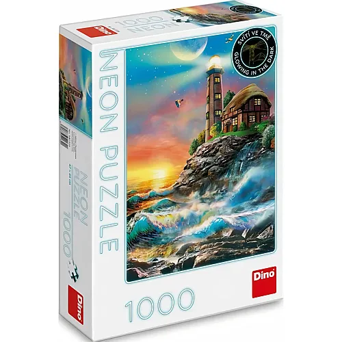 Dino Puzzle Neon Leuchtturm (1000Teile)
