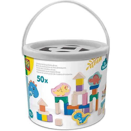SES Holzbausteine Dinosaurier - 50 Teile
