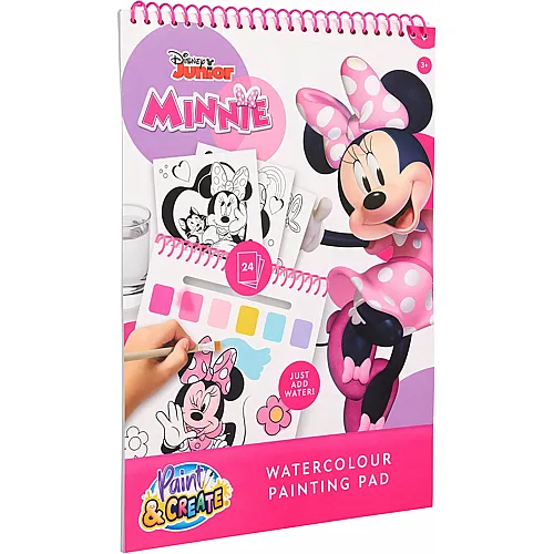 Canenco Minnie Mouse Aquarellfarben-Set im Buch - inkl. Pinsel