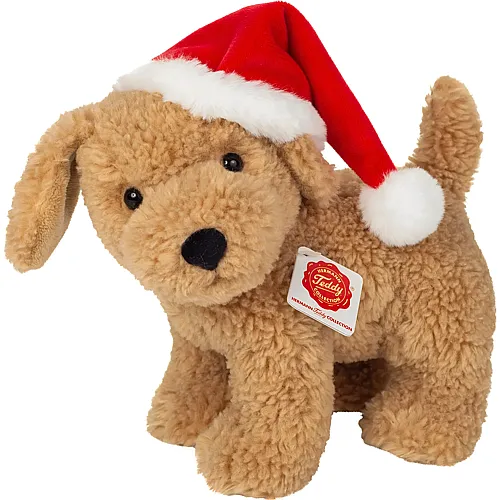 Teddy-Hermann Hund mit Weihnachtsm�tze - 20 cm