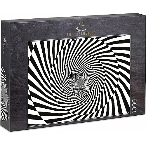 Ulmer Puzzleschmiede Impossible Wirrwarr - optisch reizvolles Spiralmuster in schwarz-weiss - 1000 Teile