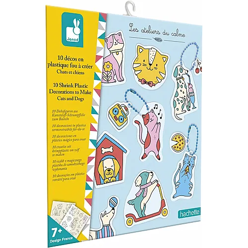 Set mit 10 verr�ckten Plastikdekos -Thema Hunde & Katzen 10Teile