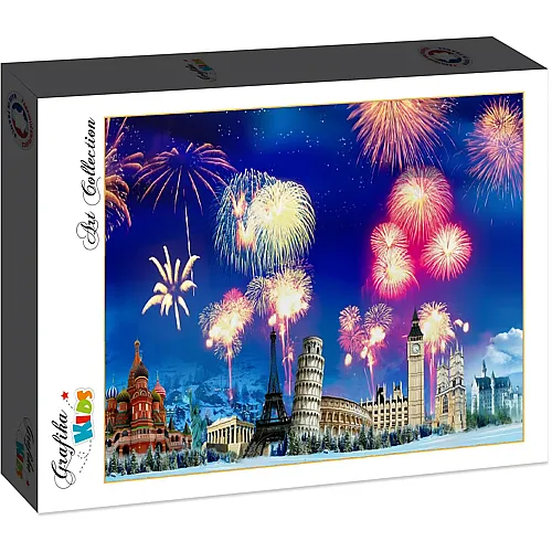 Grafika Puzzle Art Collection Grafika Kids Silvester auf der ganzen Welt - 12 Teile