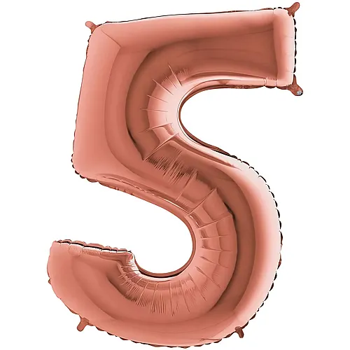 Grabo Superloons Mini rose gold Zahl 5 ,36cm, im Beutel