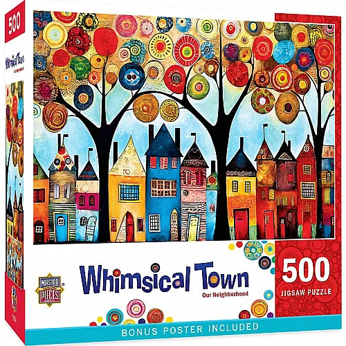 Master Pieces Puzzle Whimsical Town Unsere Nachbarschaft - 500 Teile
