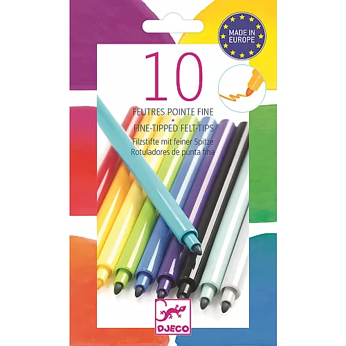 Djeco Kreativ Filzstifte Regenbogen - 10 Teile