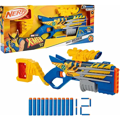 Nerf Wolverine 12 Darts, Zielfernrohr, Pump