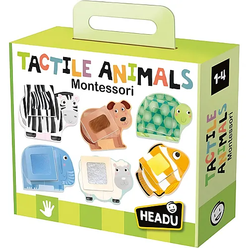 Headu Taktile Tiere Montessori-Formen- und Sortierpuzzle