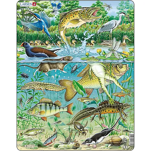 Larsen Puzzle Puzzle Tiere � Teich, 50 Teile.
