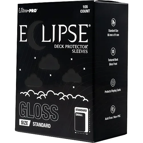 Ultra Pro ECLIPSE Gloss Black Deck Protector Sleeves Standard (105)