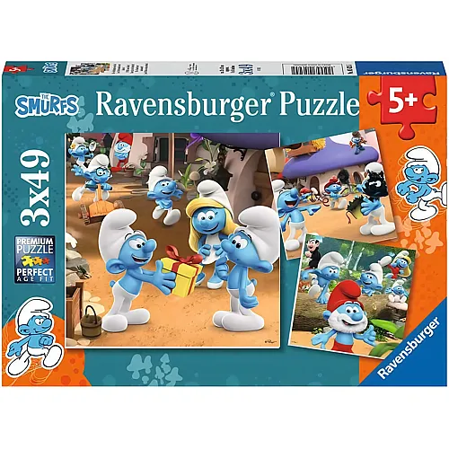 Ravensburger Puzzle Die Schlmpfe sind los! (3x49)