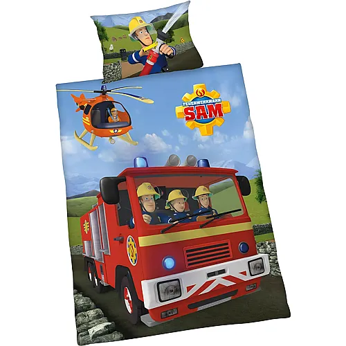 Bettw�sche-Set Feuerwehrmann Sam - 100 x 135 cm