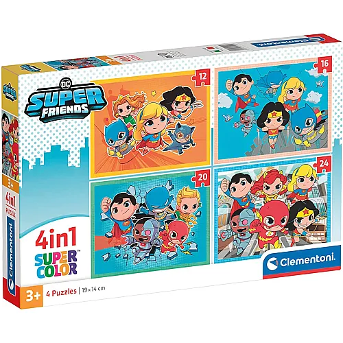 Clementoni Puzzle Supercolor 4in1 DC Super Friends (12-24)