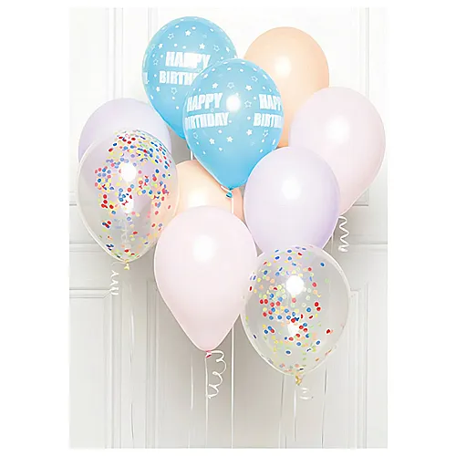 Ballon-Set Happy Birthday Pastell 10Teile