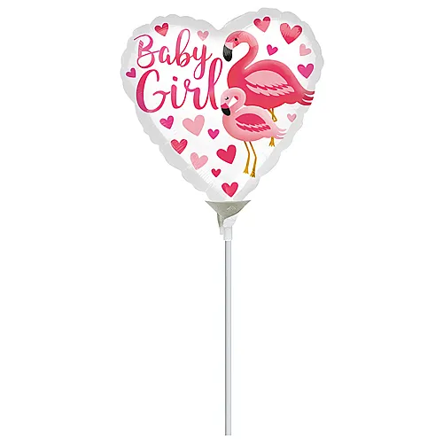 Mini-Folienballon Flamingo Baby Girl