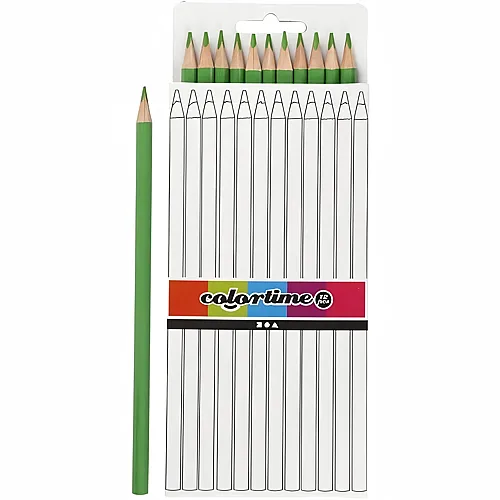 Crayons de couleur triangulaires - Vert clair, 12 pi�ces.