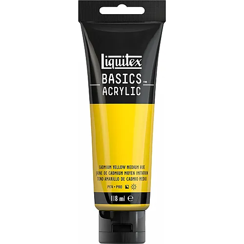 Liquitex Lqx Basics Acrylfarbe 118ml Tube Kadmiumgelfb Mittel Farbton