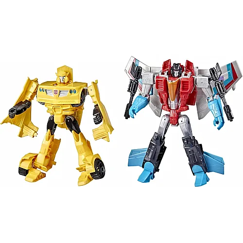 Hasbro Transformers Spielzeug Helden und Schurken 2er-Pack mit Bumblebee und Starscream Action-Figuren, 17,5 cm