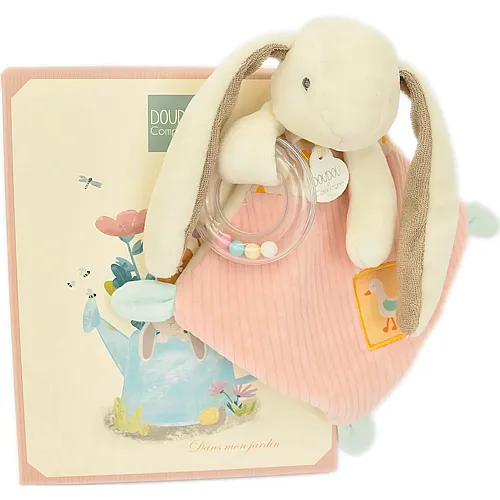Doudou et Compagnie Schmusehase mit Rassel - 21 cm