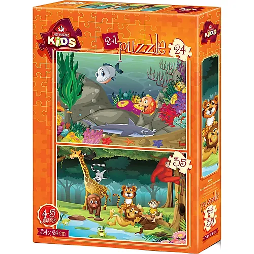 Art Puzzle 2 Puzzles - Wildlife - 24 Teile