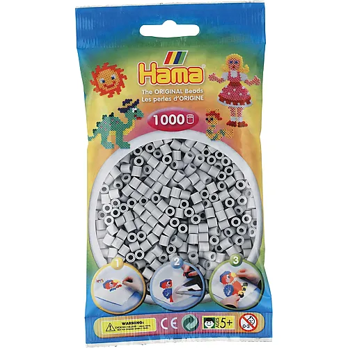 Hama Midi B�gelperlen Hellgrau - 1000 Teile