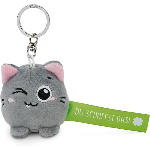 Nici Schl�sselanh�nger Katze Du schaffst das! gr�n 5cm