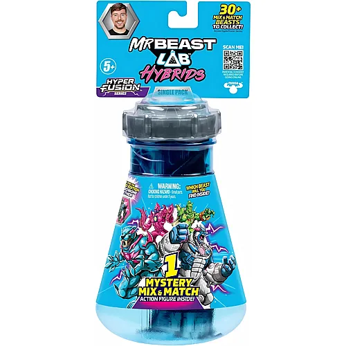 Moose Toys MRBEAST LAB Hybrids Single Pack, Mix & Match Millionen von Kombinationen, um das ultimative Biest zu erschaffen und einzelne Biest-Teile zu enth�llen, um 1 von 10 4-Zoll-Hybrid-Figuren zu erstellen