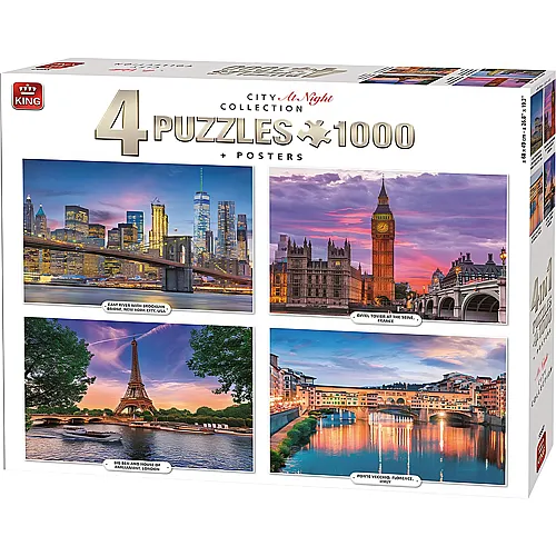 King Puzzle City Collection by Night (4x1000)