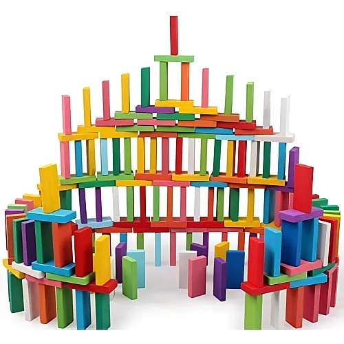 YIQI 120 St�ck Holz Domino Block Set Kinder fr�h p�dagogisches Bauspass Domino-Rennspiel-Spielzeug Geburtstag Geschenk f�r Kinder Jungen M�dchen