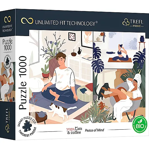 Yoga, Cats & Coffee: Peace of Mind 1000Teile