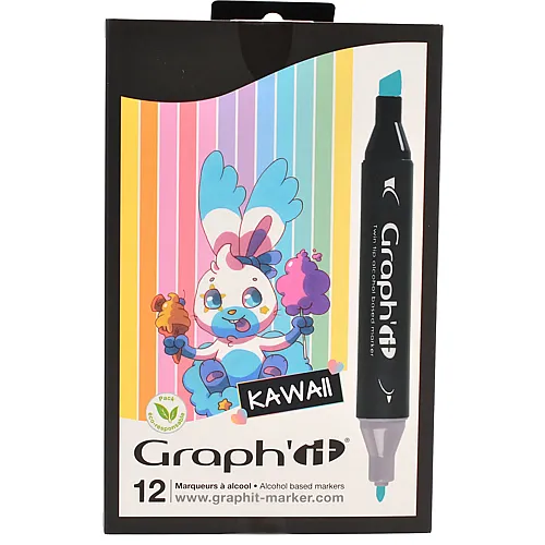 Graph'it Set 12 Marqueurs Kawaii