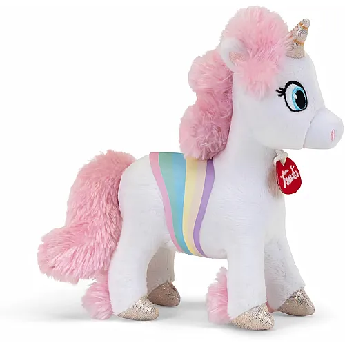 Weisses Einhorn Regenbogen - 18 cm