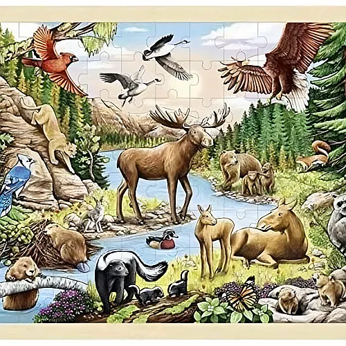 Einlegepuzzle Nordamerikanische Wildnis 96Teile