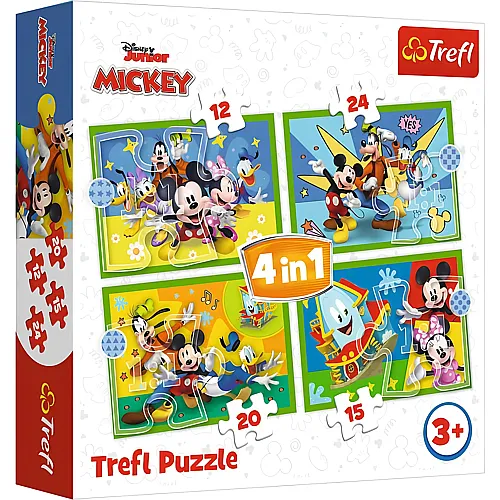 Trefl Puzzle 4in1 Mickey Mouse und Freunde (12-24)