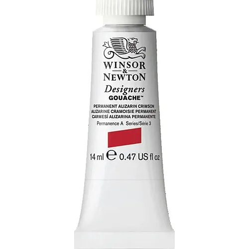 Winsor & Newton W&n Designers Gouache 14ml Tube Permanent Alizarinkarmesin