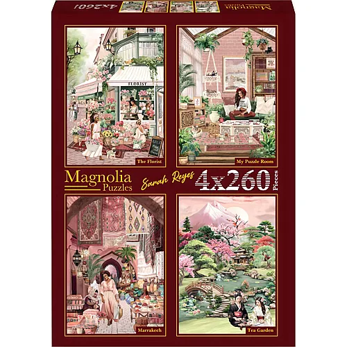 Magnolia Puzzle Puzzle 260 Teile 4 Puzzles - Sarah Reyes - The Florist - My Puzzle Roo