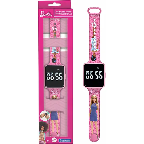 Lexibook Barbie, Digitale Uhr, 12-Stunden- oder 24-Stunden-Anzeige, Rosa